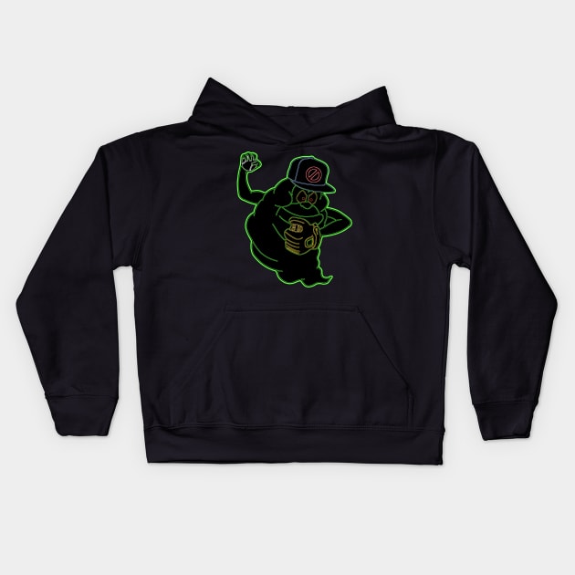 Neon Slime Ball Kids Hoodie by CineFluxProd